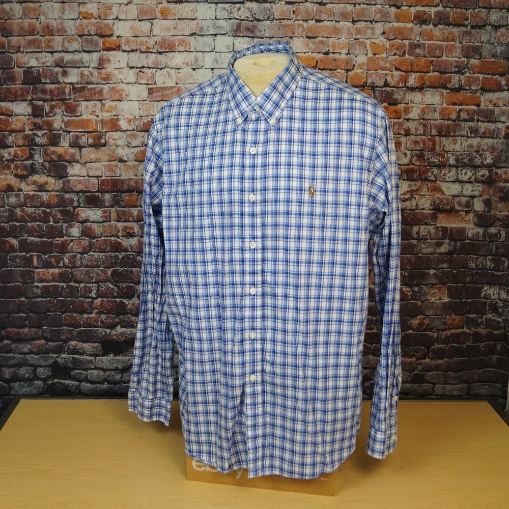 Polo Ralph Lauren Button Down Shirt Cotton Flesh Pony Plaid Mens 2XL XXL